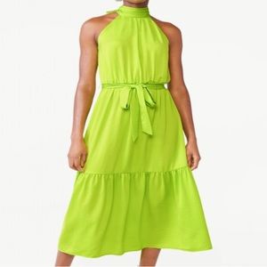Scoop Women's Satin Halter Midi Dress